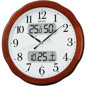 Seiko Clock HOME 벽걸이 시계 아날로그 캘린더 온도 습도 표시 KX369B