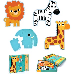 DJECO 어린이 동물 퍼즐 어린이용 3피스 4피스 5피스 6피스 유아 교육완구 장난감