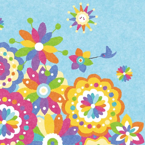  KAWAII ART 회화 인테리어 그림 행복의 꽃다발 풍수 인테리어 액자 