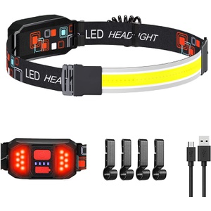 Tlight LED 헤드라이트 usb충전식 COB램프 3종 점등모드 3종 경고등모드