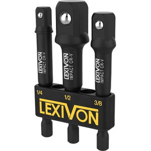 LEXIVON 임팩트그레이드 소켓 어댑터세트 76.2mm 홀더 연장 비트 6.35mm 9.5mm 12.7mm