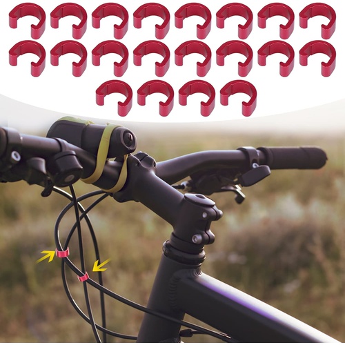  X AUTOHAUX 자전거 스레드 가이드 C타입 버클 산악자전거 케이블 클램프 20개