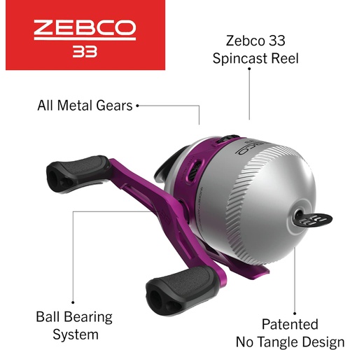  Zebco 33 스핀 캐스트 33 피싱 릴 그래파이트 프레임 포함