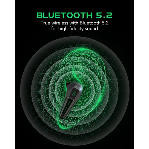  Black Shark 무선 이어폰 Bluetooth 5.2 게이밍 Hi -Fi 자동 페어링 IPX4 방수