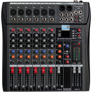 Depusheng DJ Sound Controller 인터페이스 W/USB 드라이브 컴퓨터 녹음 6채널