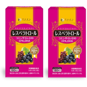 FINE JAPAN 레스베라트롤 EPA DHA 코엔자임 Q10 비타민 B1함유 180알 2세트