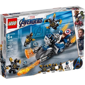 LEGO 슈퍼 히어로즈 캡틴 아메리카 아웃 라이더 공격 76123 블록 장난감 