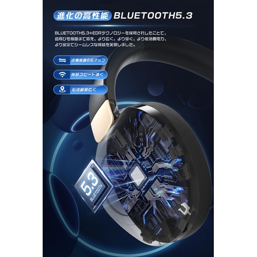  Ryqtop 유무선 양용 블루투스 5.3 헤드폰 ANC 노이즈 캔슬링 EDR HIFI 음질 밀폐형