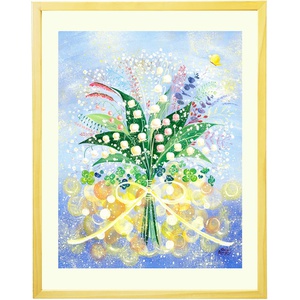 KAWAII ART 돌아다니는 행복을 꽃다발로 인테리어 액자 그림 