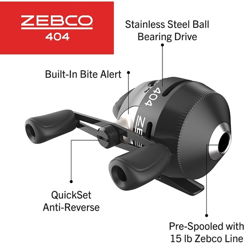  Zebco 404 스핀 캐스트 피싱 40 릴 클램팩