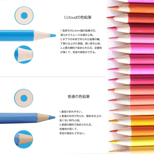  Ccfoud 색연필 160색 세트 유성 무독성 색칠놀이 초보자용