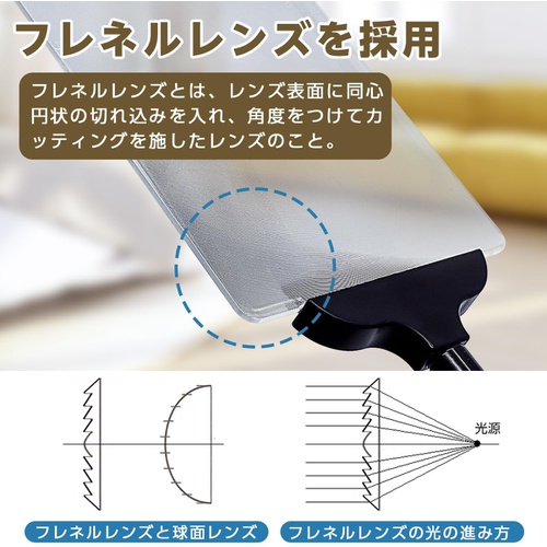  ZenCT 스탠드 확대경 5배 사각형 클립식 독서용 렌즈 돋보기 고배율 360°각도조절