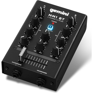 Gemini Sound GEMINI Bluetooth 접속 기능 탑재 DJ 믹서 휴대용 2ch 스테레오 믹서기 MM1BT