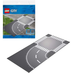 LEGO 시티 로드플레이트 커브와 교차로 60237 블록 장난감