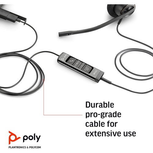  Poly Encore Pro 525 USB A및 USB C USB헤드셋 음향 청각 보호 홀드&콜 응답 버튼