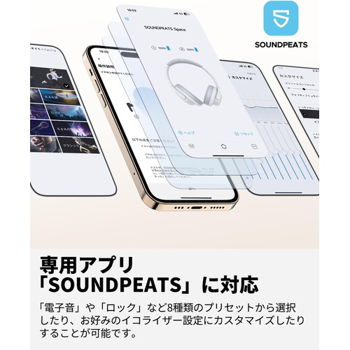  SOUNDPEATS 무선 헤드폰 Bluetooth 5.3 액티브 노이즈 캔슬링 멀티포인트