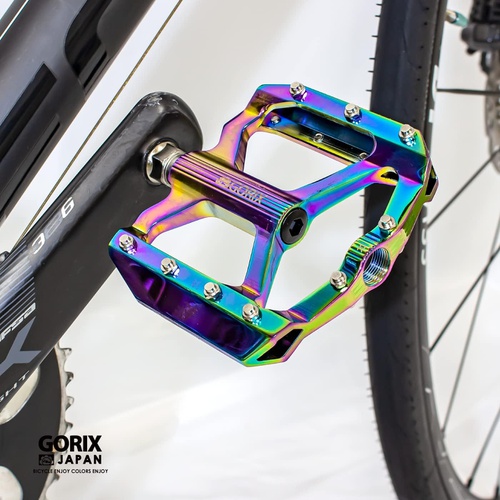  GORIX 자전거 플랫 페달 오일 슬릭 알루미늄 경량 CNC 가공 미끄럼 방지
