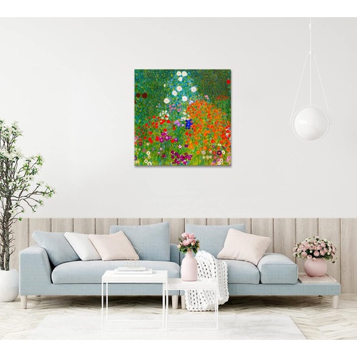  SKASNFAI 클림트 포스터 정원 꽃 보태니컬 아트 풍경 회화 인테리어 벽걸이 50*50cm