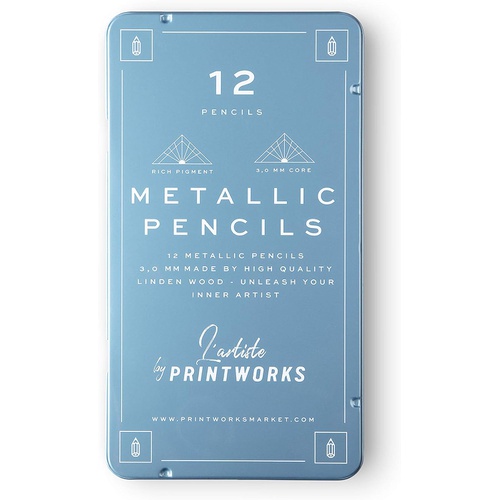  PRINTWORKS Colour Pencils Metallic 12set 메탈릭 색연필 심경 3.0mm