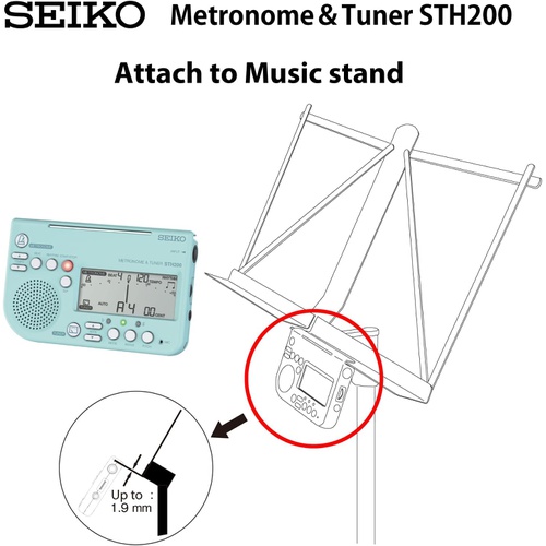  SEIKO 메트로놈 튜너 대음량 악보대 장착 가능 STH200L