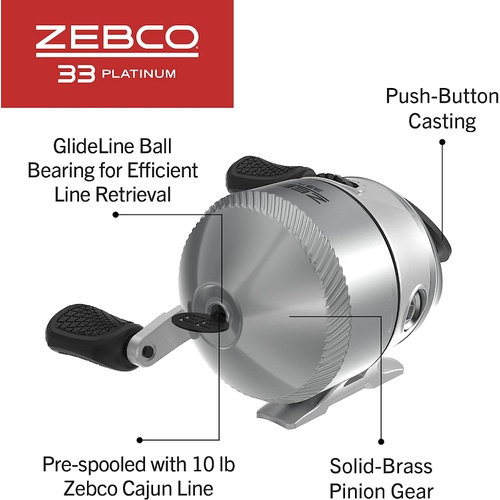  Zebco 33 플래티넘 스핀캐스트 릴 볼베어링4개+클러치