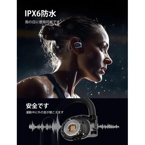  VoxSoul 무선 이어폰 공기 전도 OWS 이어폰 16.2mm 대구경 음향 유닛 Hi Fi 음질 IPX6 방수