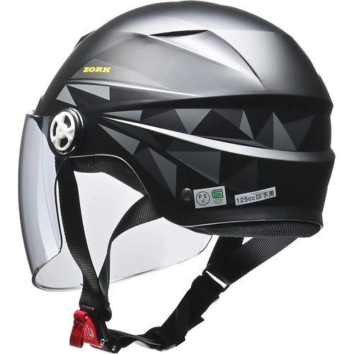  LEAD 오토바이용 하프 헬멧 ZORK 매트 블랙 큰 프리 60/62cm