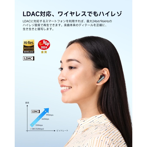  EarFun Air2 Bluetooth 5.3 무선 이어폰 하이레조 LDAC 지원 멀티 포인트 연결