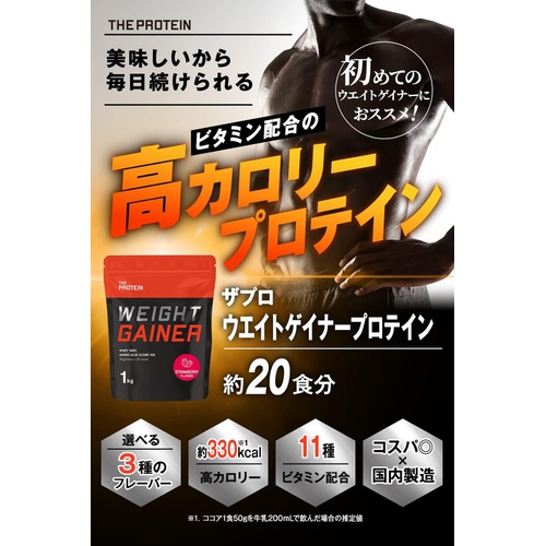  타케우치제약 THE PROTEIN 웨이트 게이너 프로틴 코코아 맛 1kg 