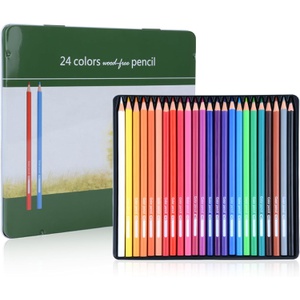 Ninonly 색연필 24색 세트 유성 프로용 소프트심 고순도 고급