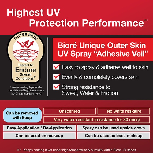  비오레 UV 애슬리즘 스킨 프로텍트 스프레이 자외선 차단제 90g SPF50+ / PA++++