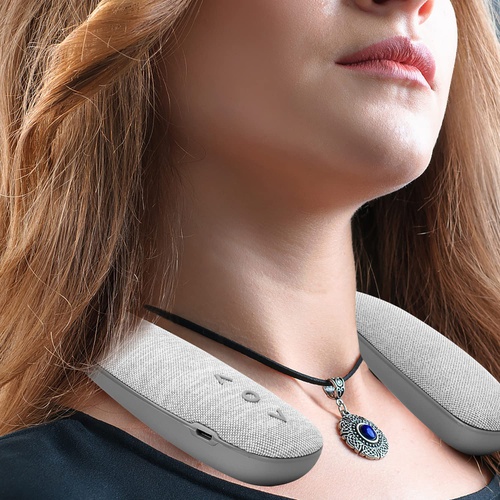  QiCheng & LYS 넥 스피커 Bluetooth 무선 목걸이 스피커 내장 마이크 오디오용 3D 사운드
