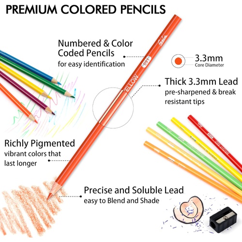 Feela 색연필 유성 152색 세트 컬러펜 메탈릭색 색칠공부 연필깎이 스케치 일러스트