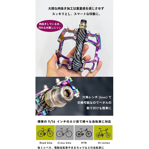  GORIX 자전거 플랫 페달 오일 슬릭 GX Fi777 미끄럼 방지 핀 CNC 가공 