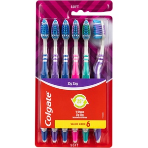 Colgate Toothbrush Zig Zag Soft 6pk 칫솔