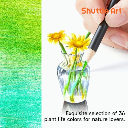  Shuttle Art 색연필 36색세트 그린 계열 컬러펜 보태니컬아트 식물화