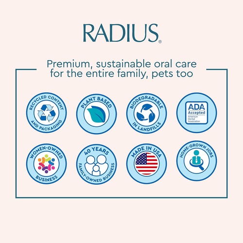  RADIUS 트래블 칫솔 휴대용 SDGs 서스테이너블 바이오플라스틱 와이드헤드