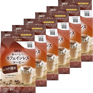UCC 맛있는 카페인리스 커피드립 커피 깊은맛 8P×6개 레귤러 