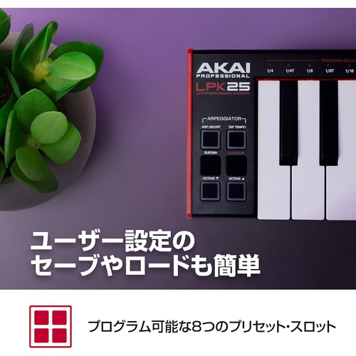  Akai Professional USB MIDI 키보드 컨트롤러 25키 키베드와 알페지에이터 탑재
