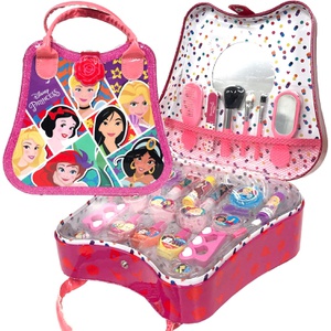 Disney Princess 운반 가능한 미러가 달린 화장품 30종 세트 스티커 포함 어린이용