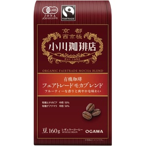 오가와커피 유기농 공정무역 모카블렌드 커피콩 160g × 3개